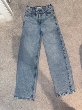 abercrombie kids Blue high rise wide Leg Jeans